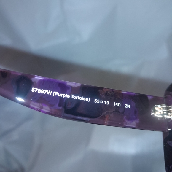 New Coach Oversized Square Sunglasses/Purple Tortoise With Case - Picture 9 of 12
